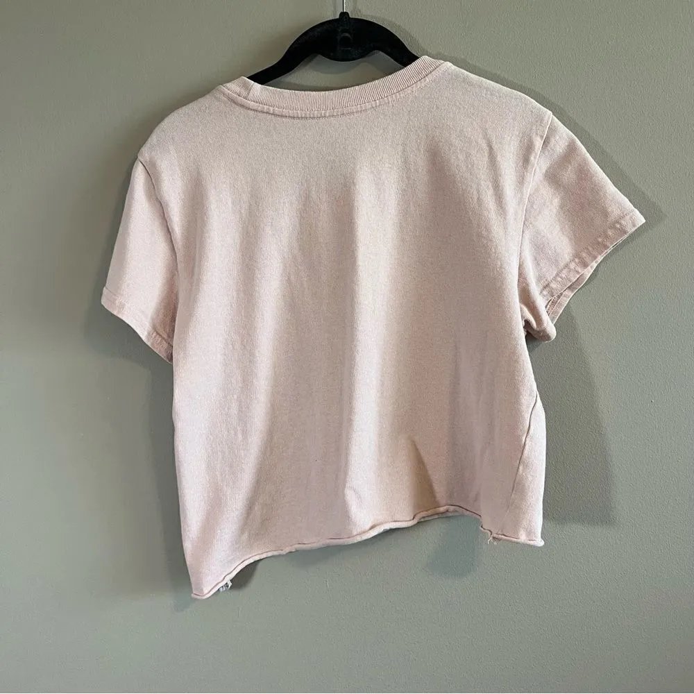 ✨ Urban Outfitters Light Pink Cropped Shirt Medium - Image 6