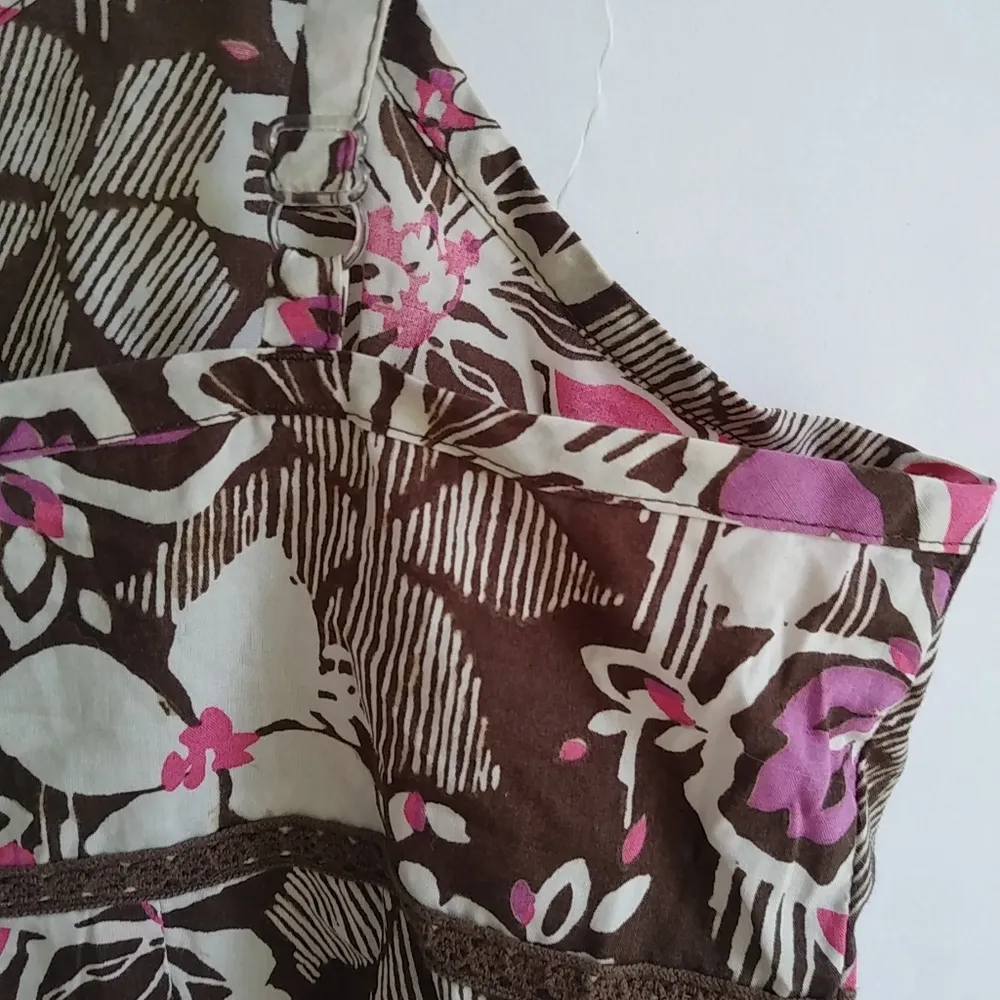 Eddie Bauer 6 Pink Brown Flower Tank Top - Image 5
