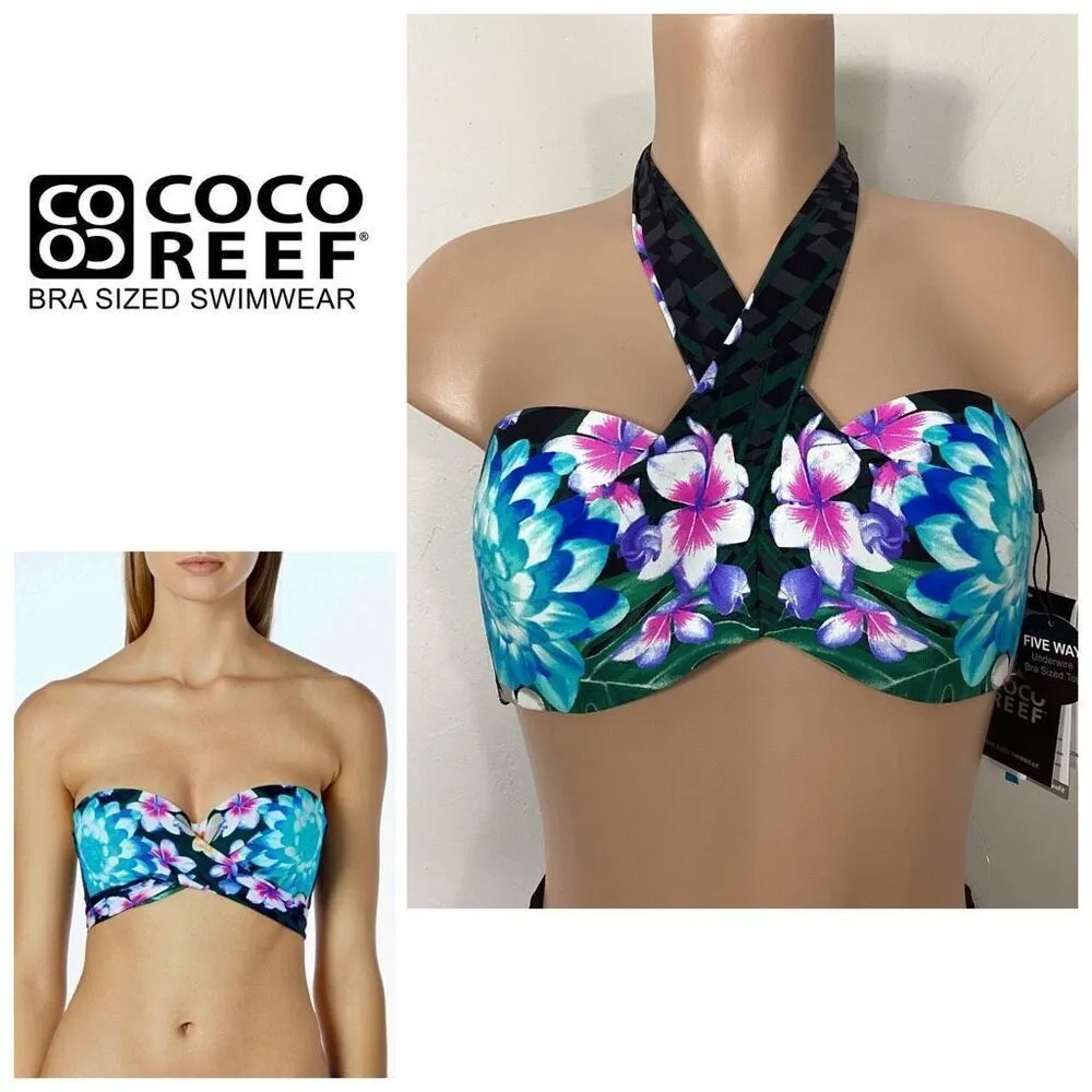 New. Coco Reef 5-way black bikini top. 36/38C - Image 2