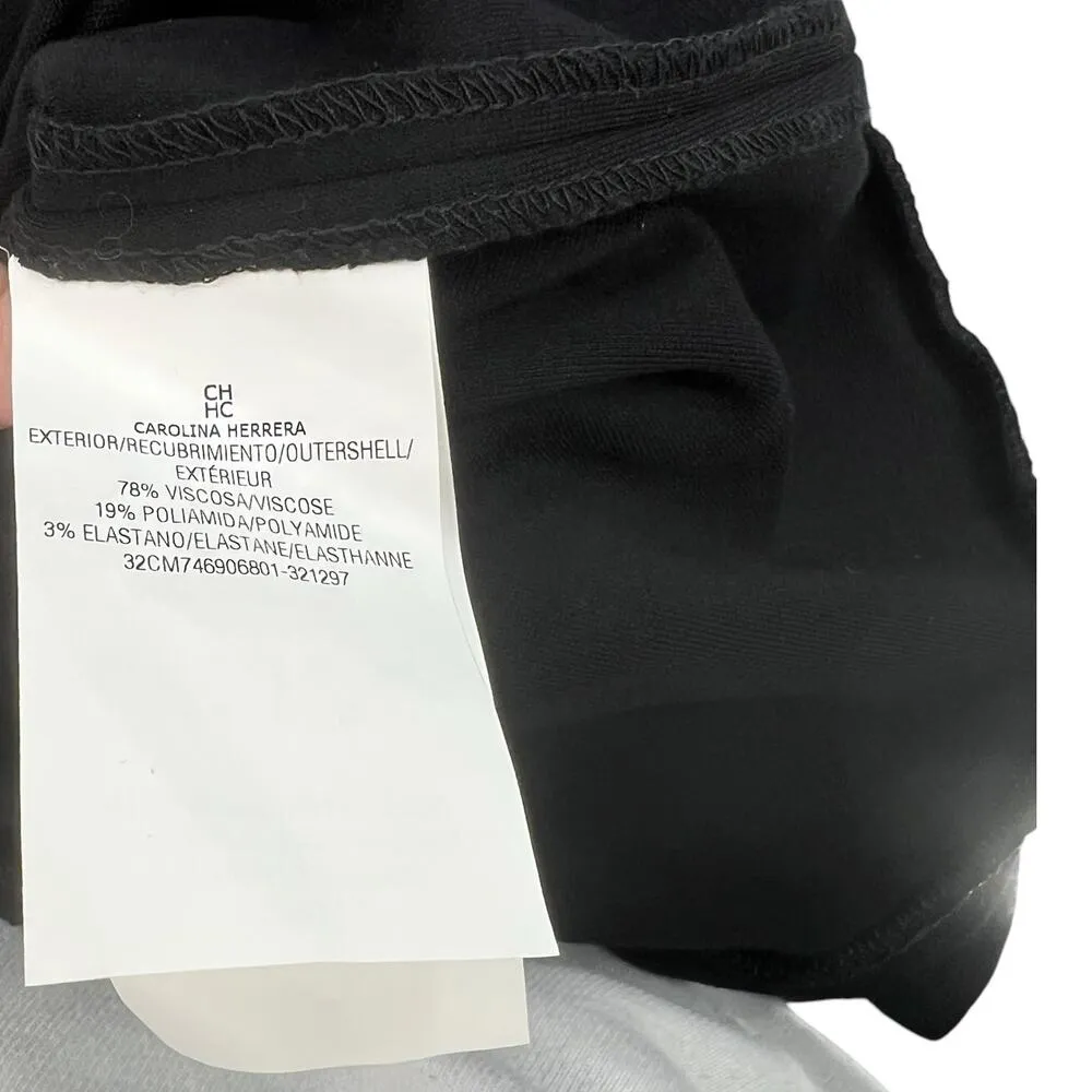 CH Carolina Herrera Dress‎ Short Sleeve Ruffle Flounce Hem Ribbon Belt Black XS - Image 13