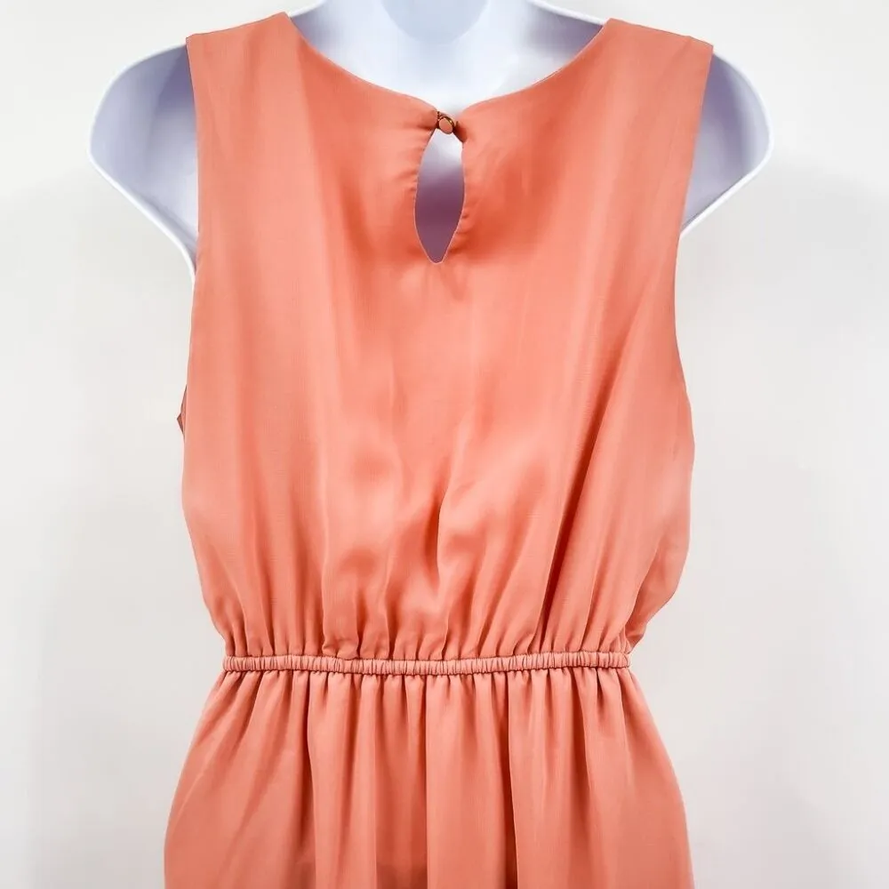 Liberty Love Sleeveless Lace High Low Chiffon Maxi Dress Pink Shabby Chic Small - Image 4