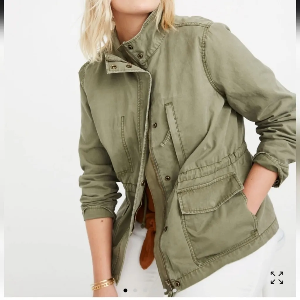 Madewell Passage Desert Olive Military Utility Lightweight Jacket S - Image 3