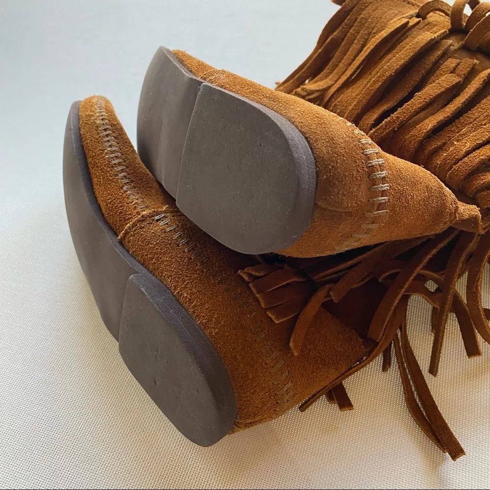 Minnetonka  Fringe Suede Moccasin Boots - Image 3