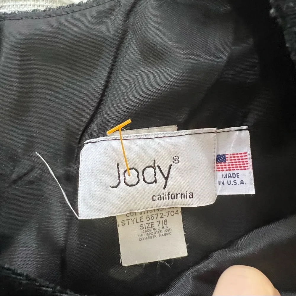 Vtg Jody California Women's Black Red Plaid Velvet Maxi Dress Sz 7/8 Goth Grunge - Image 7