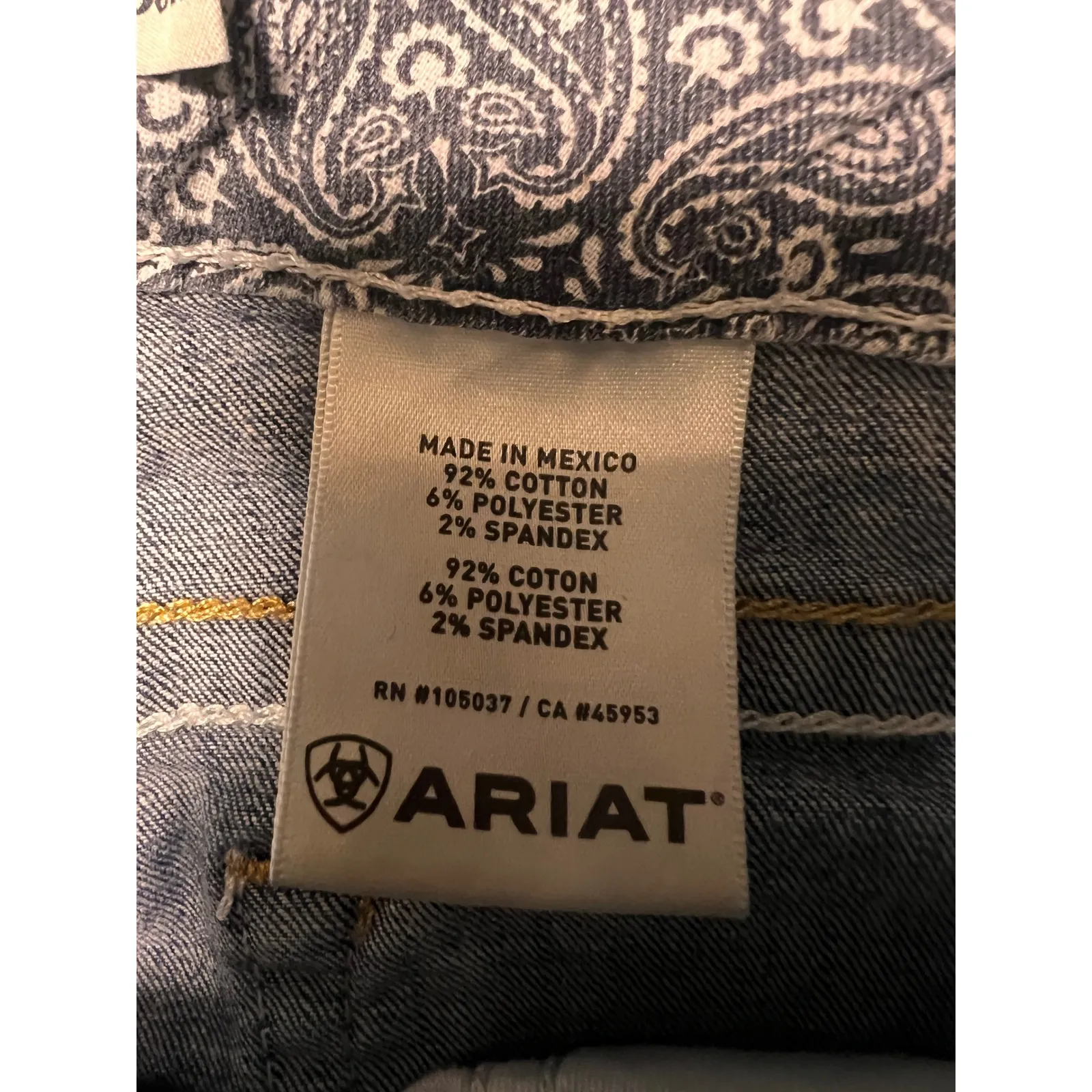 Ariat‎ Real Denim Blue Jeans Women's 33R Bootcut Mid Rise Western Rodeo FLAWS - Image 3