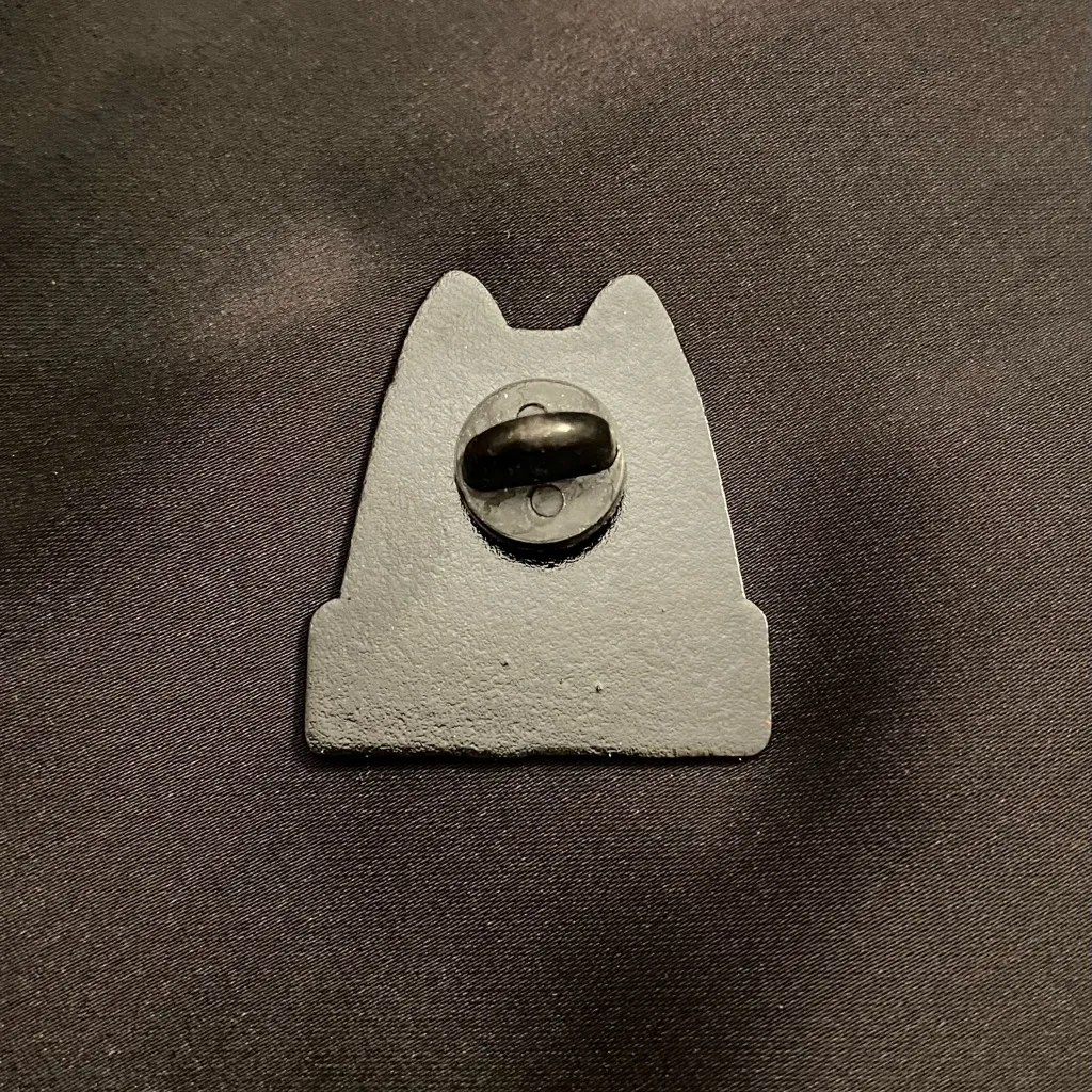 Fatalist Kitty Enamel Pin | She Spares No One with Her Gloomy Attitude White - Image 2