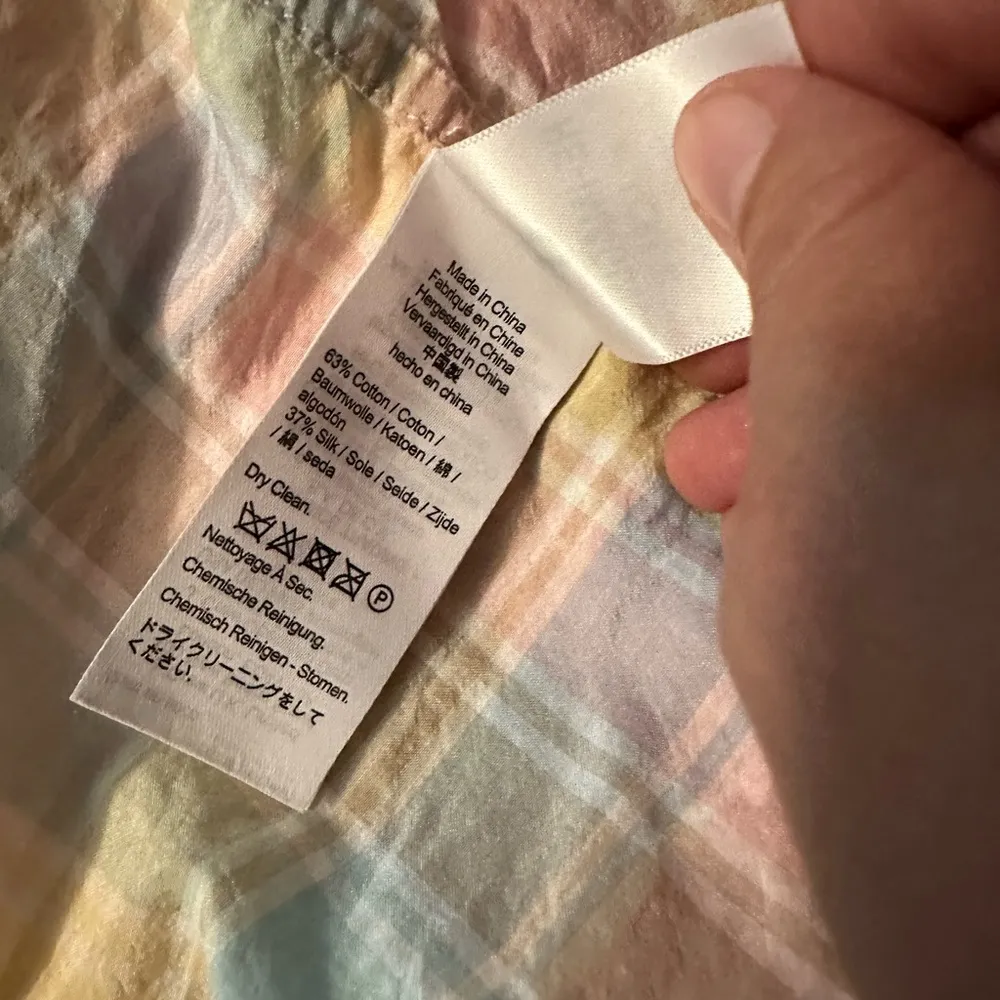 J. Crew Classic-Fit Cotton-Silk Voile Ruffleneck Shirt in Pastel Plaid - Image 5