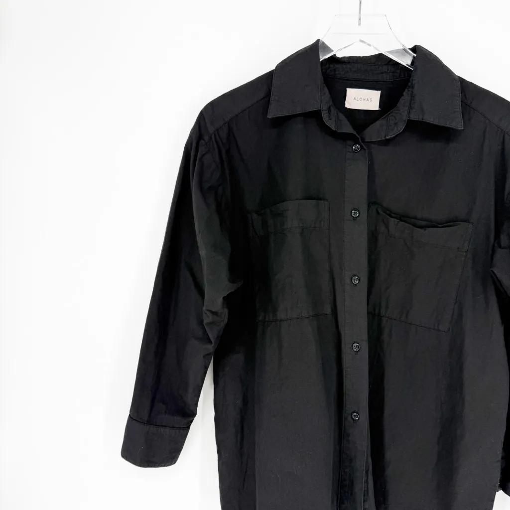 ALOHAS Button Down Top S Black - Image 4