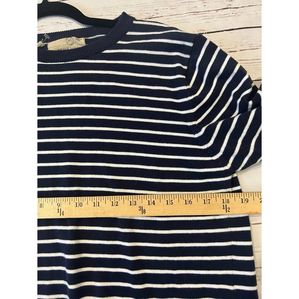Brave Soul Navy white Striped Women’s Sweater Size XL Preppy Nautical - Image 6