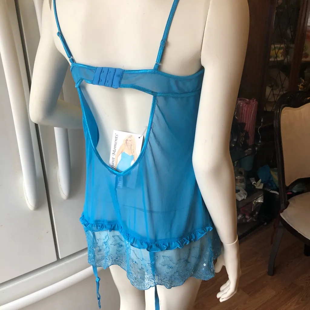 Elegant moments lingerie for woman Blue Size 1X - Image 5