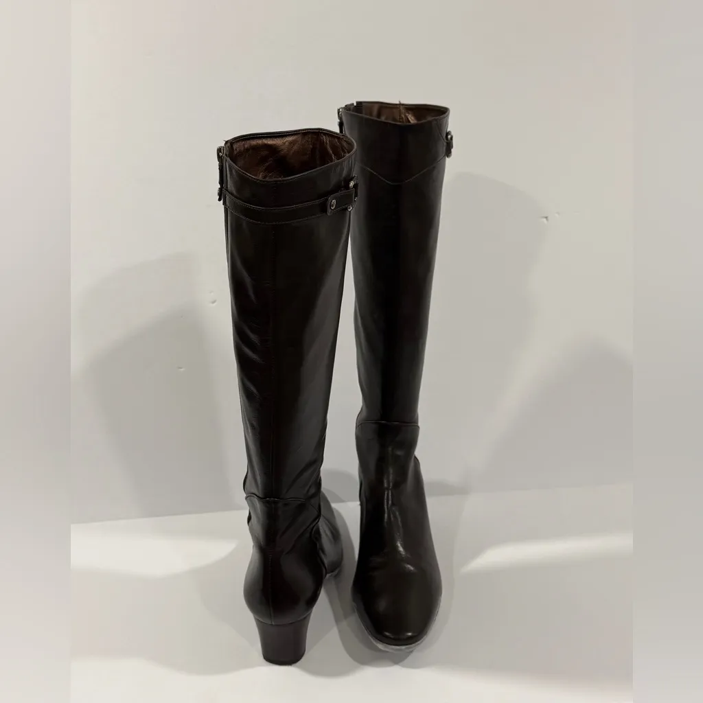 Cole Haan dark brown espresso Leather Knee-High Boots Women’s 7 B Made in Brazil - Image 3