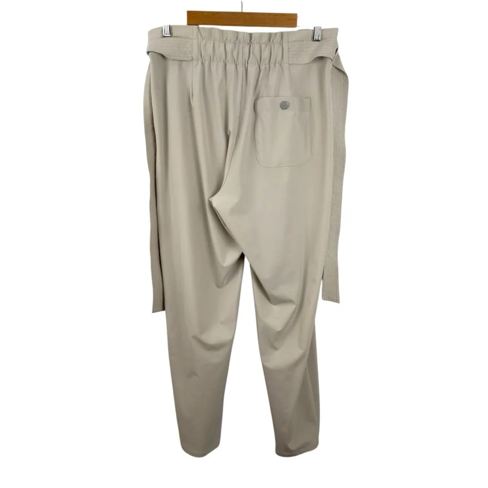 Athleta Skyline Pant II Beige Belted Lightweight Travel High Rise Paperbag SZ 8 - Image 8