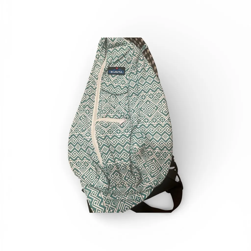 KAVU Rope Sling Crossbody Bag + Matching Pouch Geometric Print | Bundle - Image 2