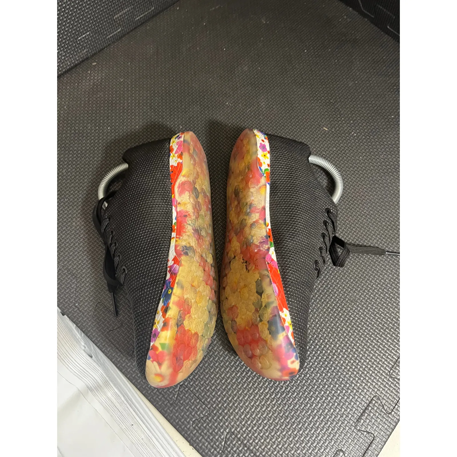 NOBULL Black Daisy Floral Trainer Low Top Sneakers Lifting Shoes Women's Sz 7 - Image 3