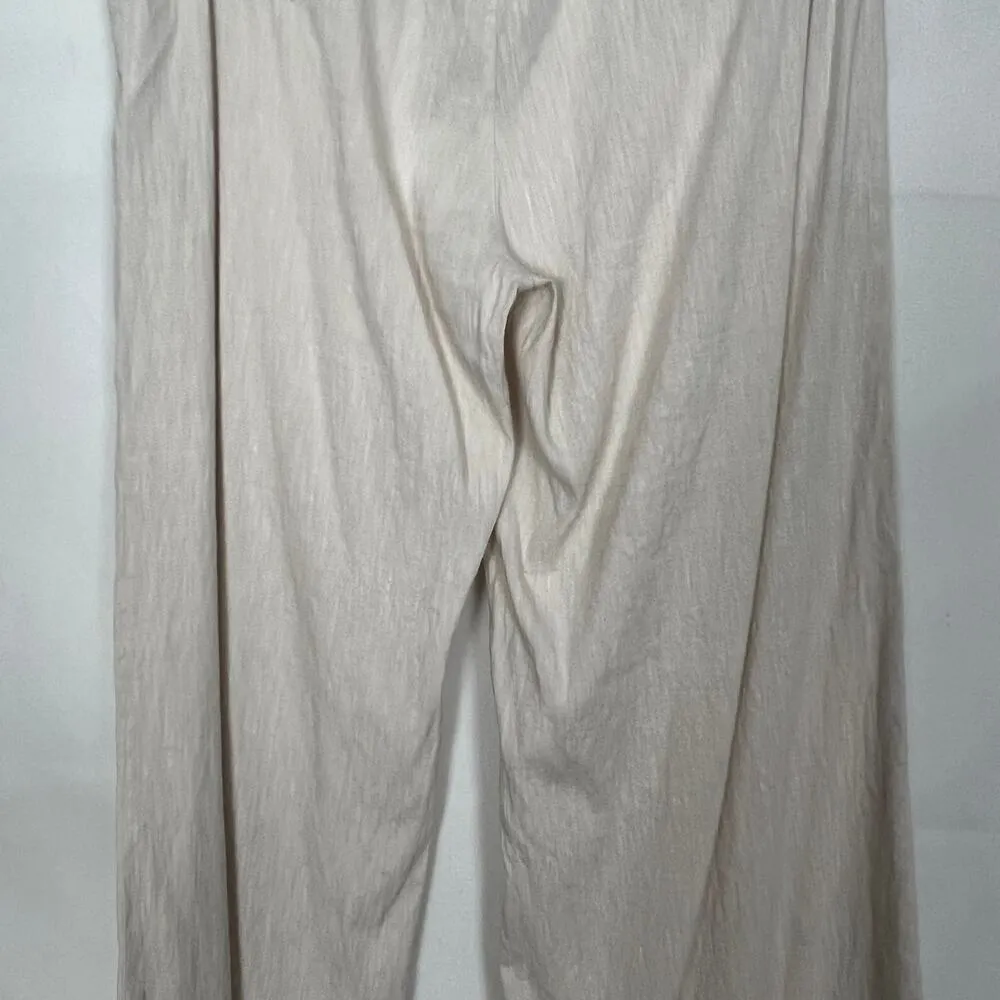 BCBGMaxazria Linen Blend Womens Pants 8 Wide Leg Quiet Luxury Old Money Preppy - Image 8