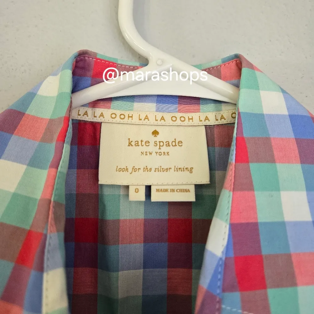 Kate Spade Madras Poplin Plaid Checkered Shirtdress - Image 5