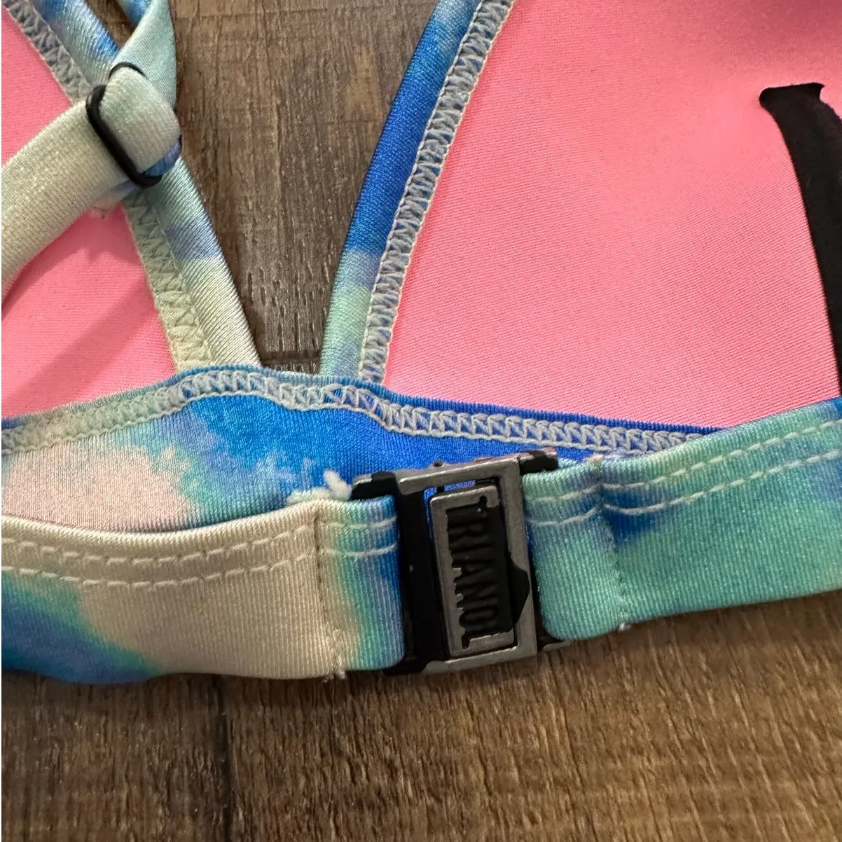 Triangl Blue White Tie Dye Bikini Set Women’s Swimwear Size Small - Image 7
