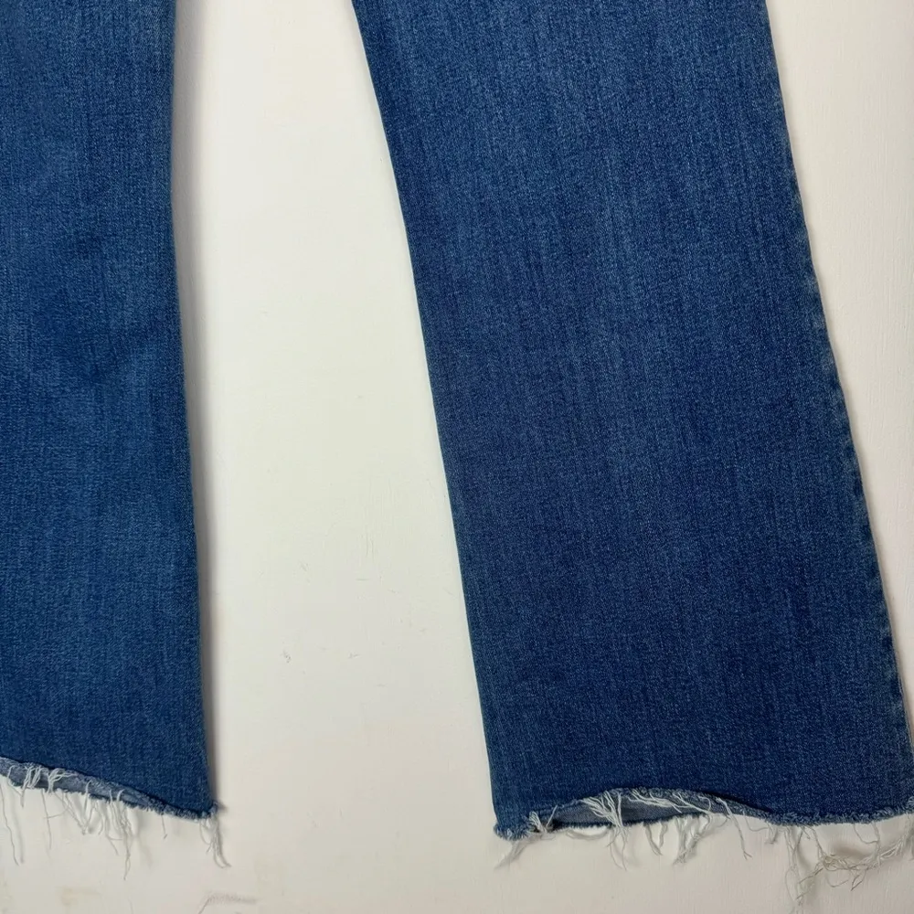 J. Crew Ashbury Flare Sz 29 High Rise Medium Wash Stretch Raw Hem - Image 13