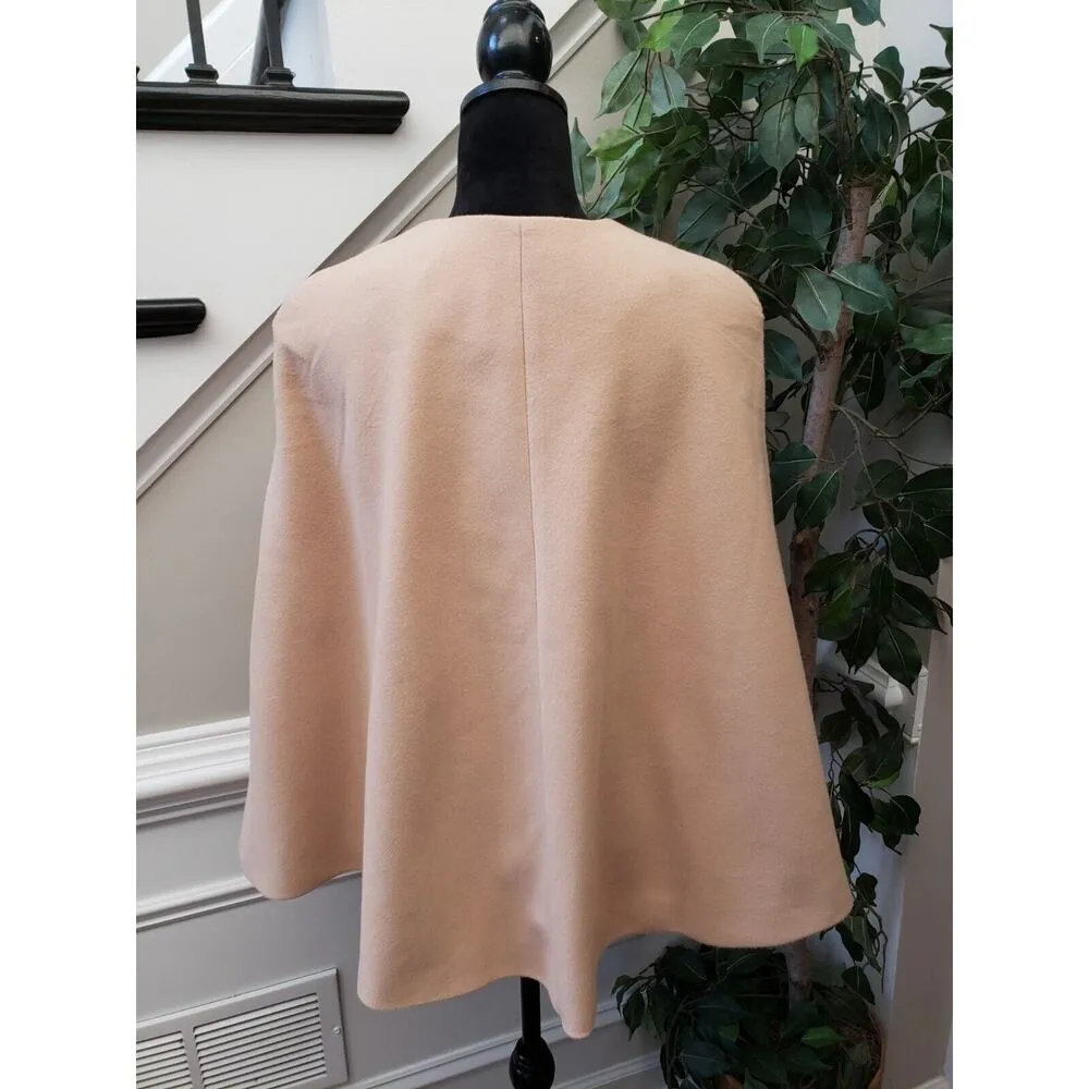 Jealous Tomato Women's Beige Floral Embroidered Lined Pockets Cape Poncho Small - Image 10