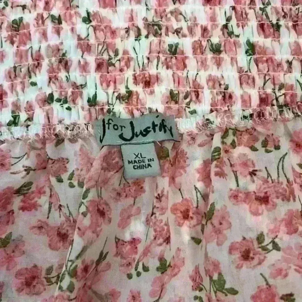 J for Justify Floral Smocked Long Sleeve Mini Dress Size XL NWT - Image 7