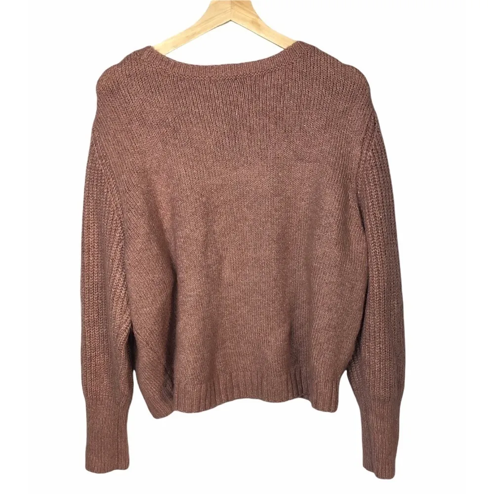 Wild Fable Mauve Pink Knit Ruffle Cropped Pullover Sweater XXL - Image 3