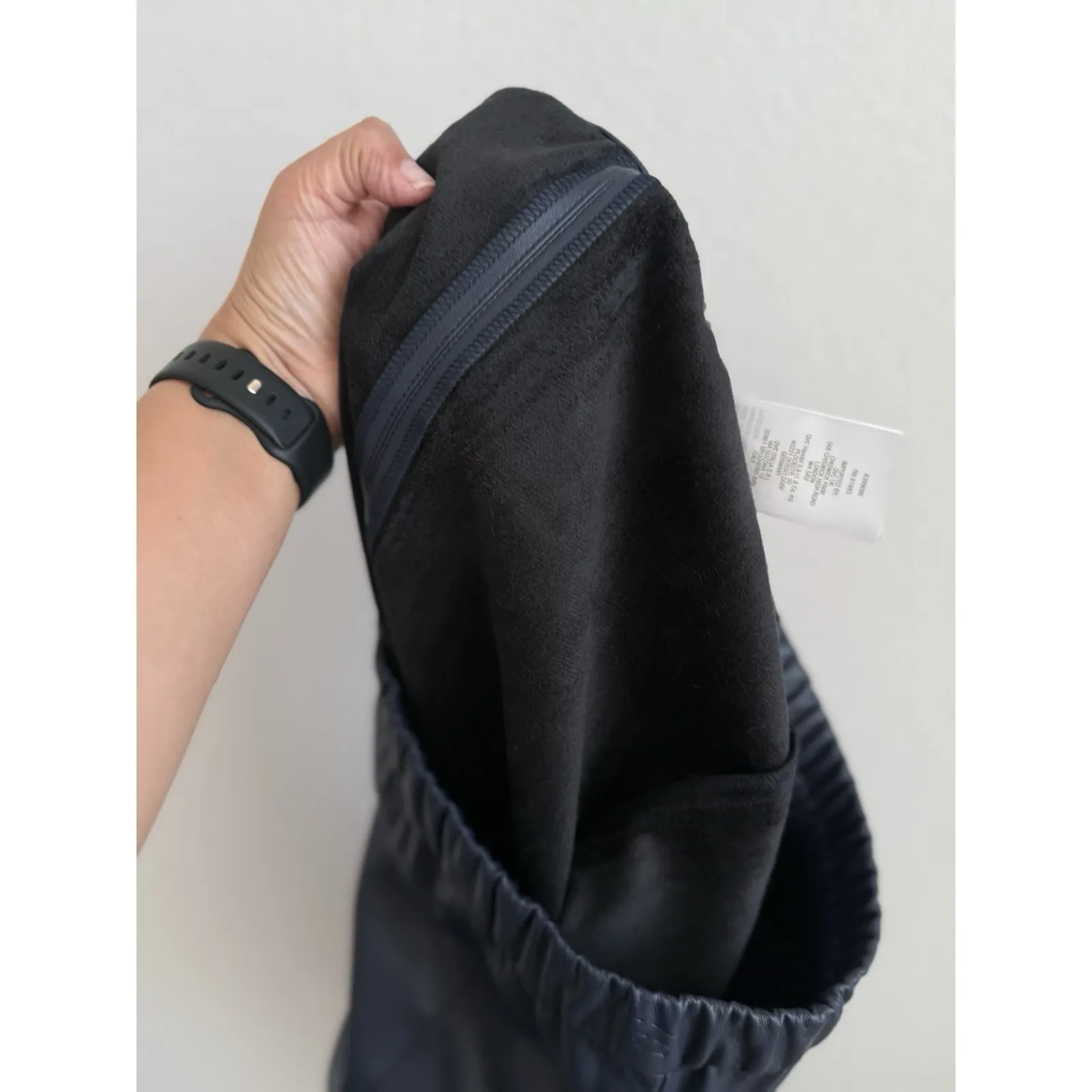 Susan Graver Women's Faux Leather Wide-Leg Crop Pants Dark Navy Size 1X Stretch‎ - Image 9