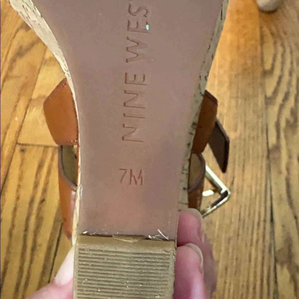 Nine West Scarlett platform wedge sandals brown size‎ 7 - Image 8