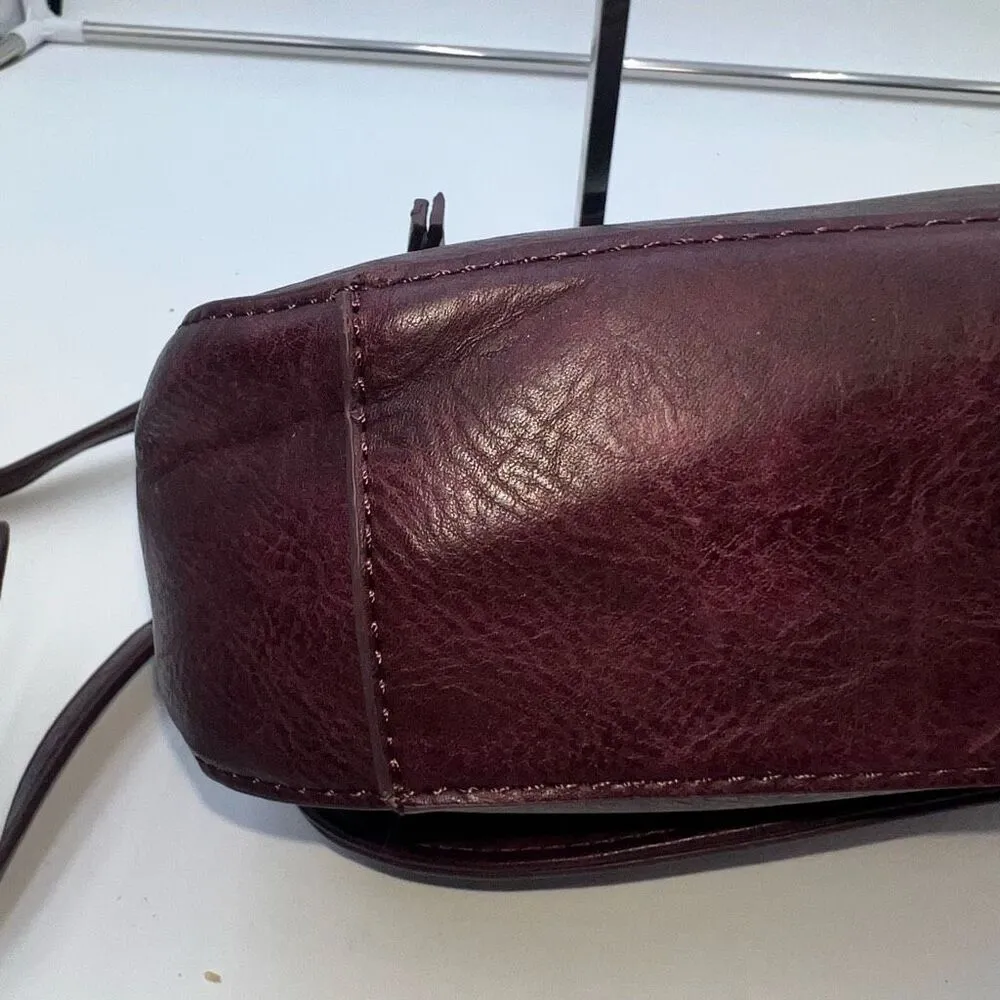 Madison West Faux Wine Leather Woven Flap Crossbody Bag - Image 9