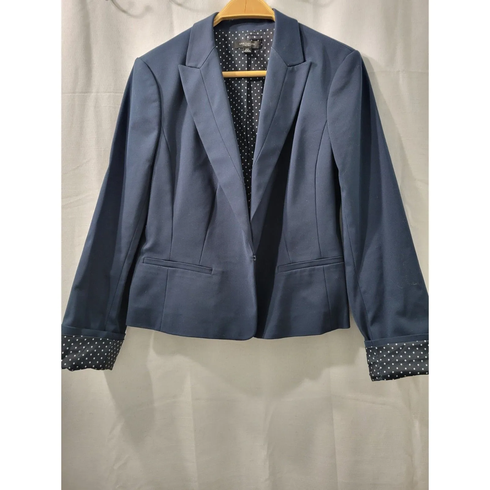 Ann Taylor  Blazer  Blue Navy  Size 12T - Image 11