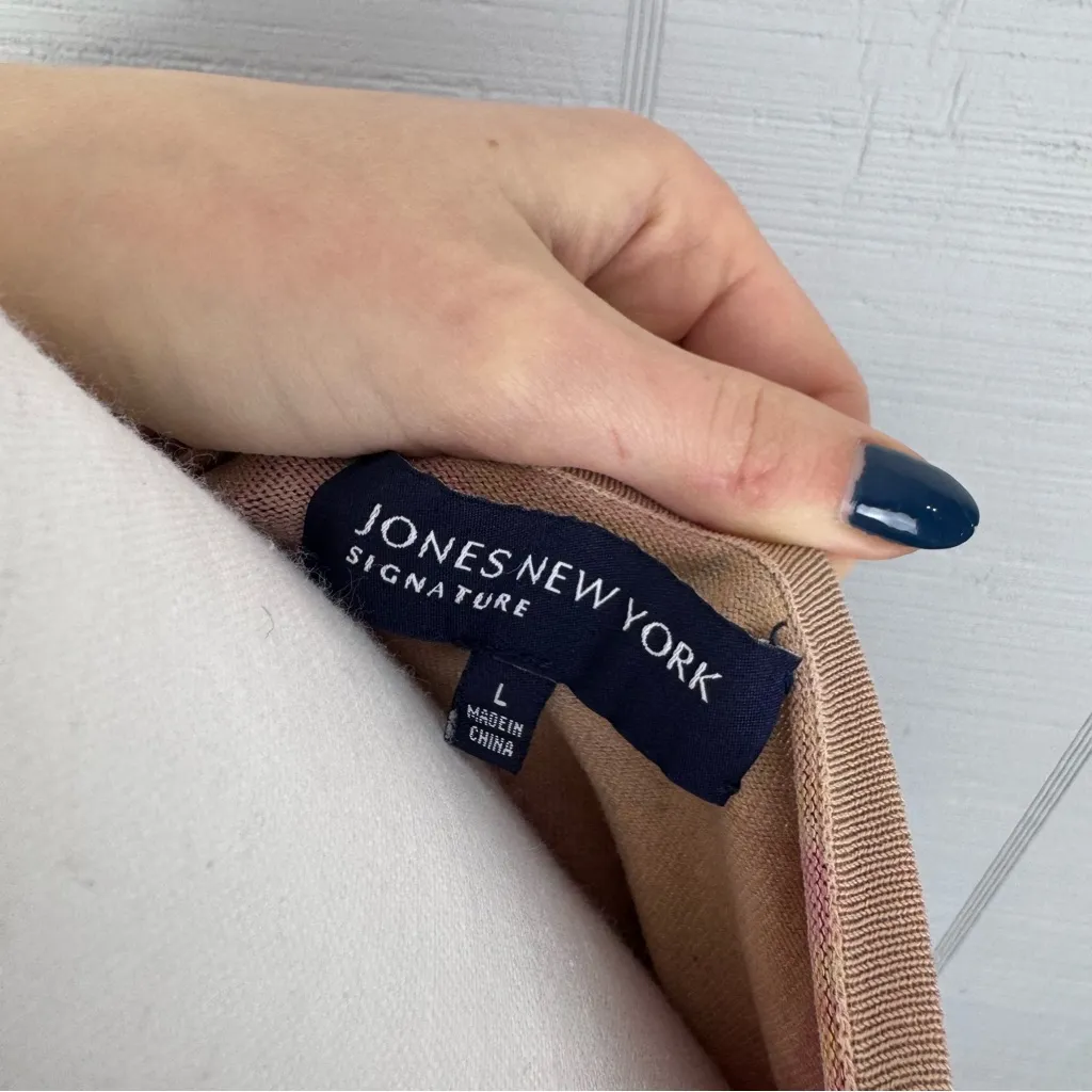 Jones New York Signature Paisley Boat Neck Dolman Sleeve Top Silk Y2K Boho 70s L - Image 4