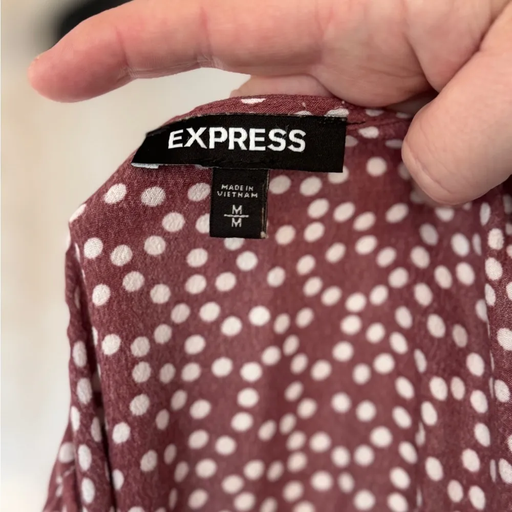 Express Mauve Pink polka dot dress - Image 5