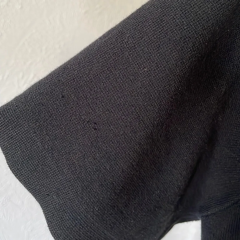 NWOT Kate Spade beautiful black chunky knit fringe stripe sweater top - Image 4