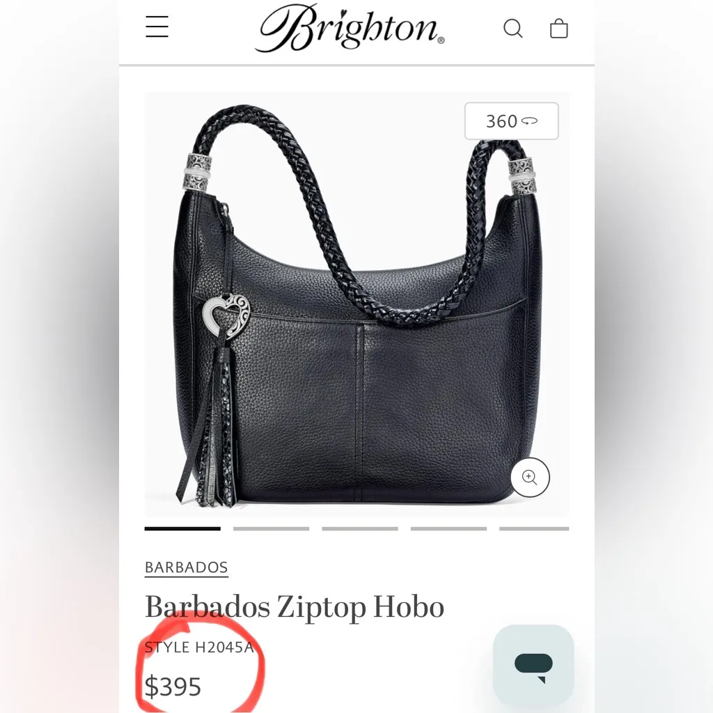 Brighton black leather shoulder / crossbody purse. Just GORGEOUS!! - Image 4