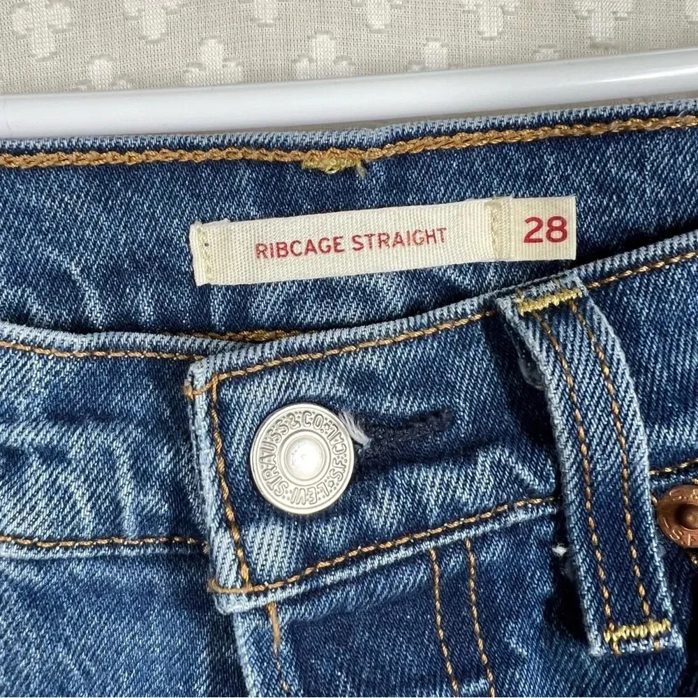 Levi's Levi’s Dark Wash Ribcage Straight Leg Jeans - Image 3