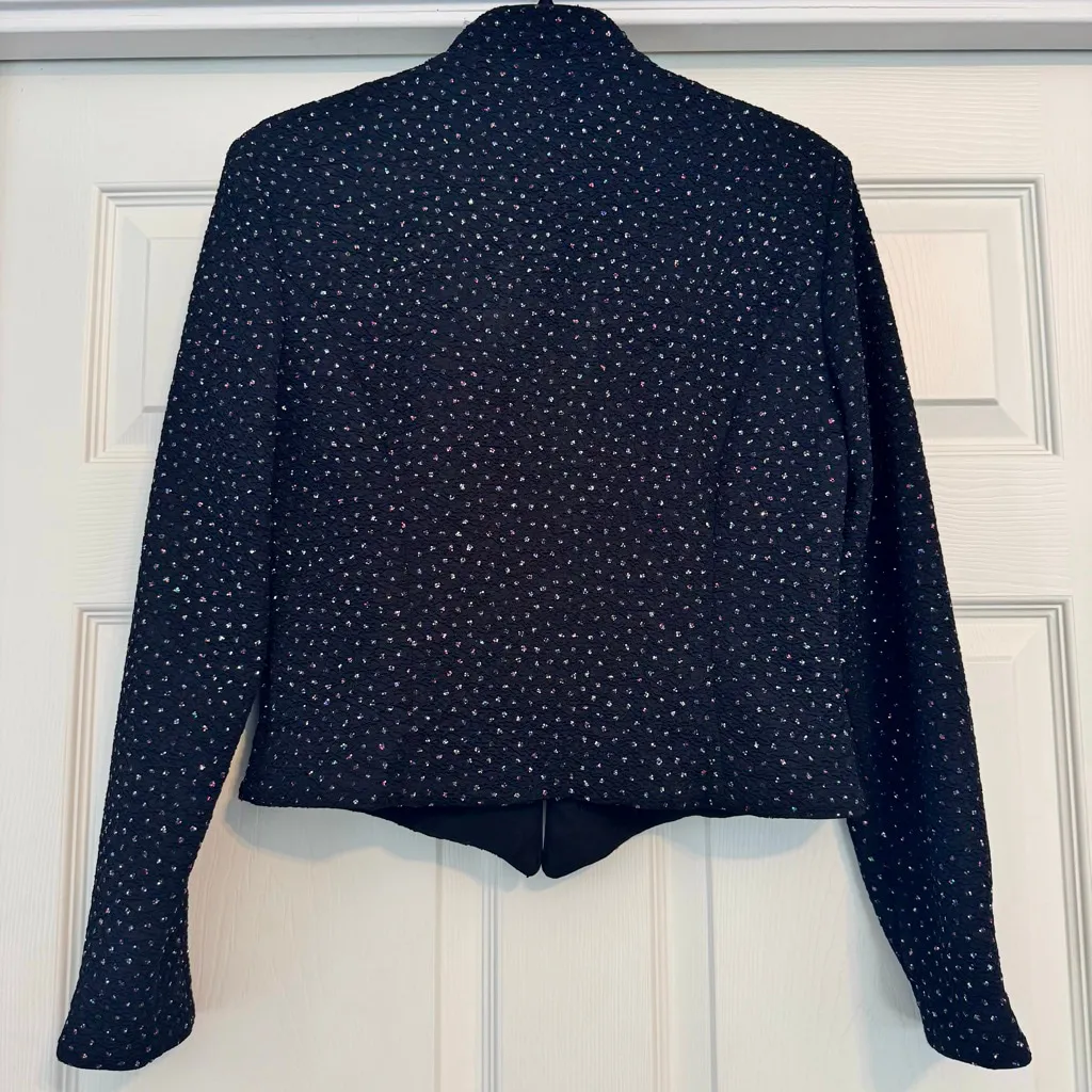 Vintage Jessica Howard Black Iridescent Sequin Jacket Size 10 - Image 2