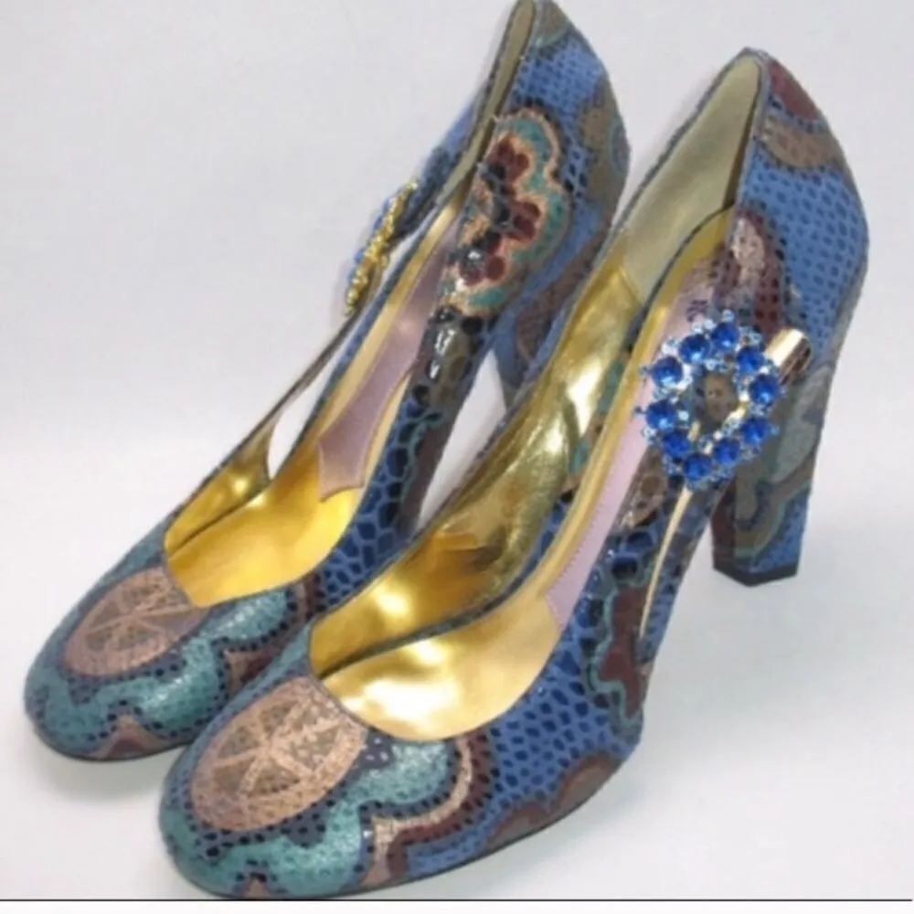 Hale Bob Blue Heels Shoes - Image 3
