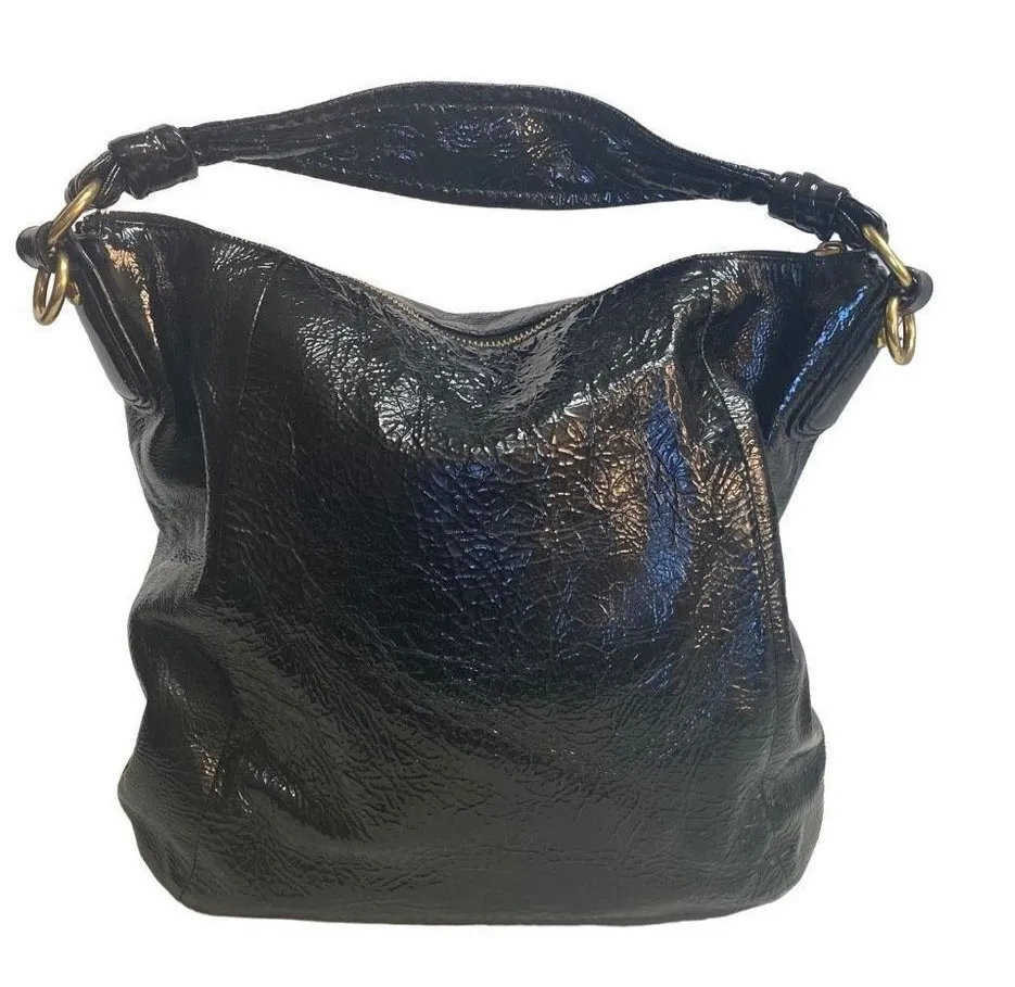 COACH Women’s Kristen Hobo Bag‎ Black Patent Leather 18013 12X13 - Image 2