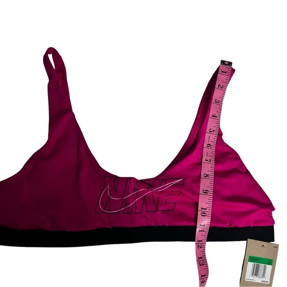 Nike Women's Athletic  Swim Pink Bikini Top Swoosh Logo Sz XL - Image 3