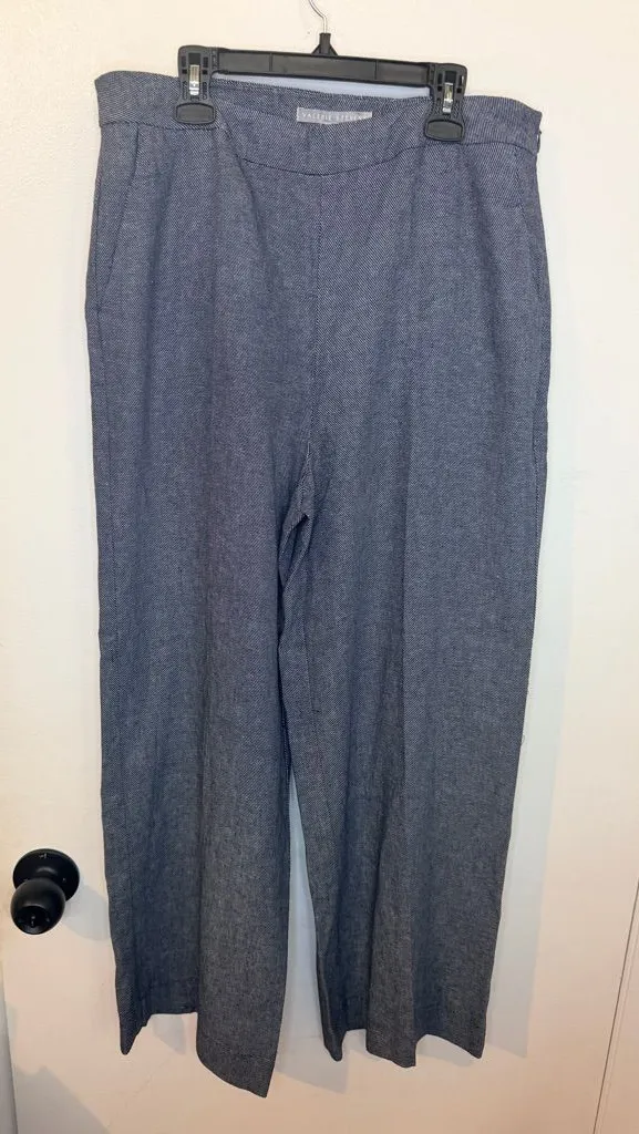 Valerie Stevens Collection Dress Pants Women's Size 8 Blue Side Zip Linen - Image 1