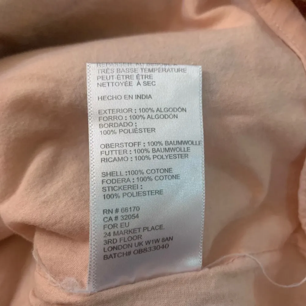 light pink floral embroidered mini skirt size S - Image 8