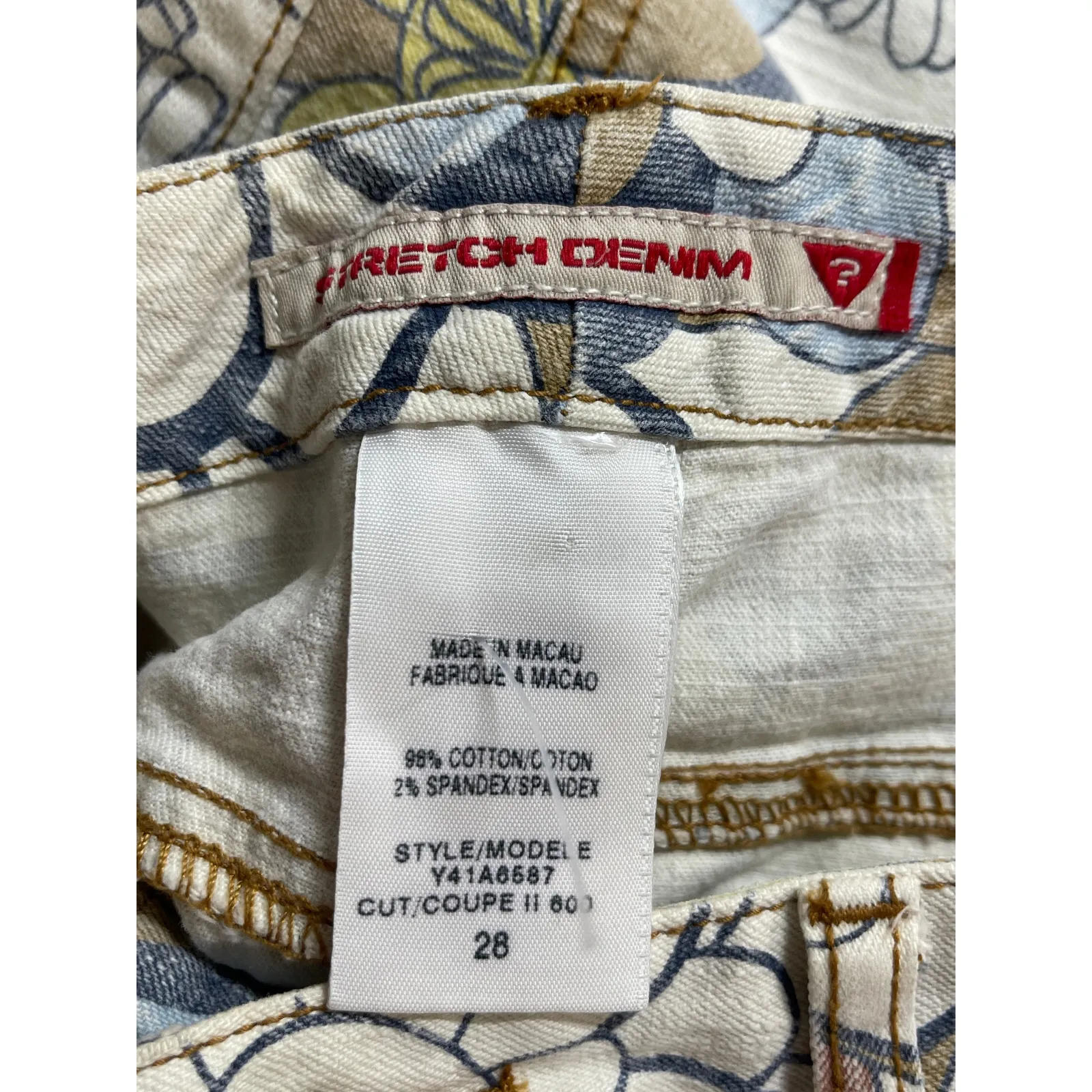 Guess Women's Multicolor Floral High Rise Zip Front Stretch Denim Mini Skirt 28 - Image 4