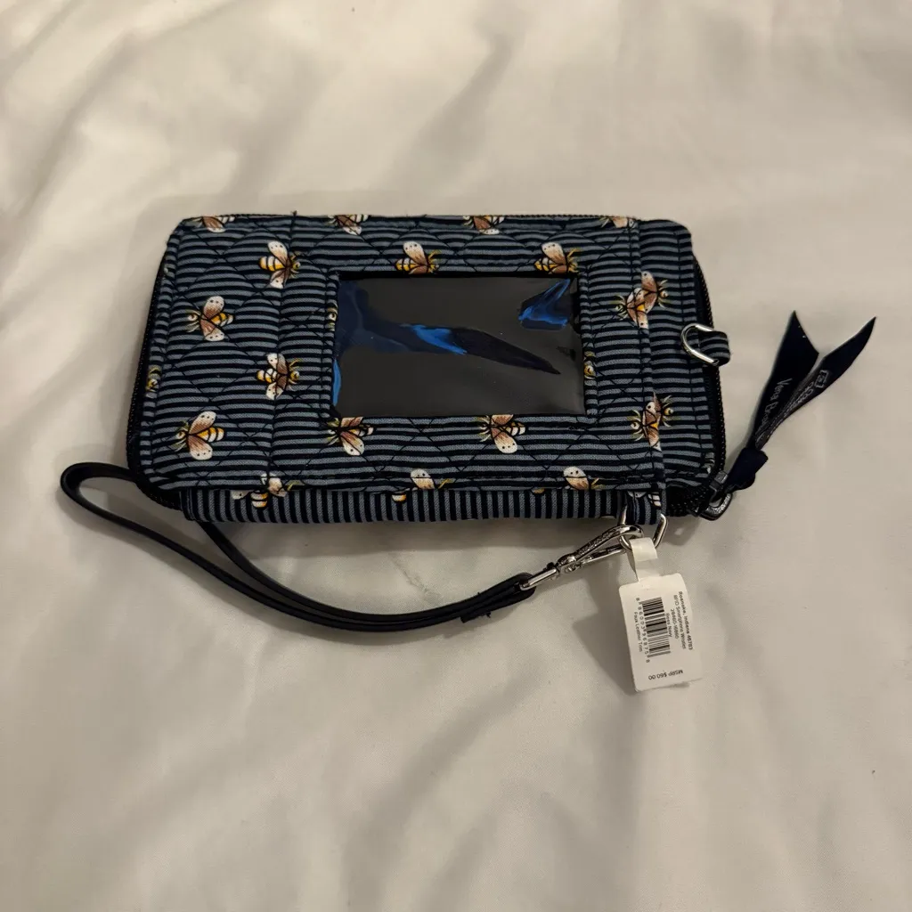 NWT Vera Bradley Bees Navy Pattern RFID Smartphone Wristlet - Image 4