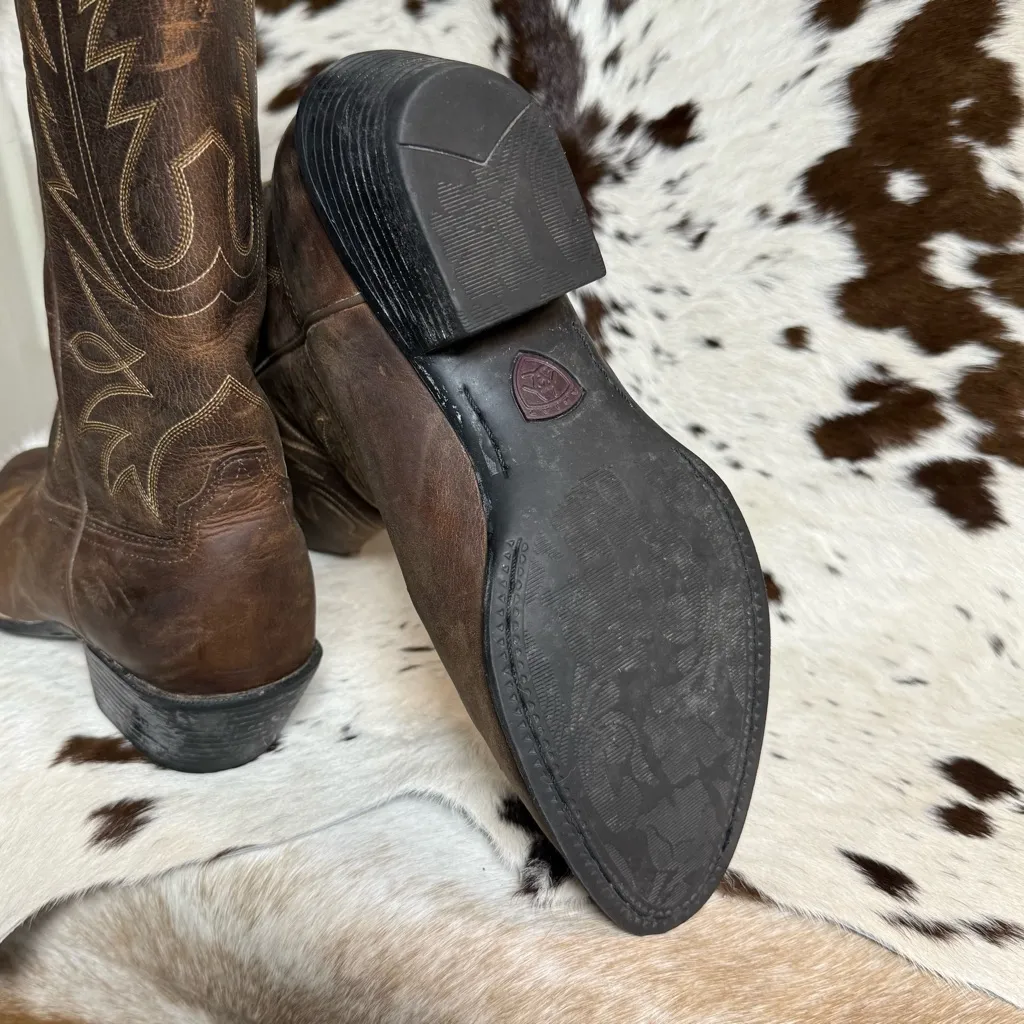 Ariat Heritage Leather Round Toe Western Boots Size 8.5 T1 - Image 8