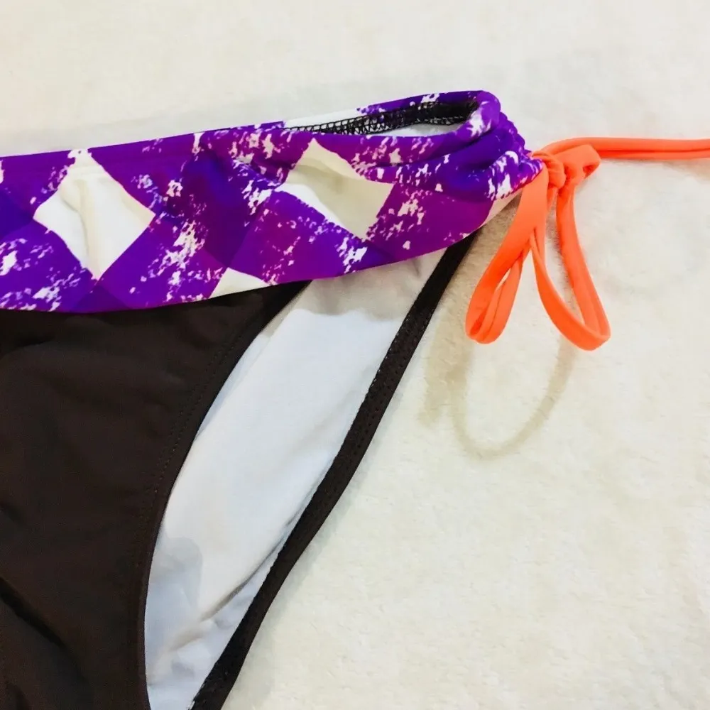 Ocean Pacific  OP Bikini Bottom Brown Purple Medium - Image 4