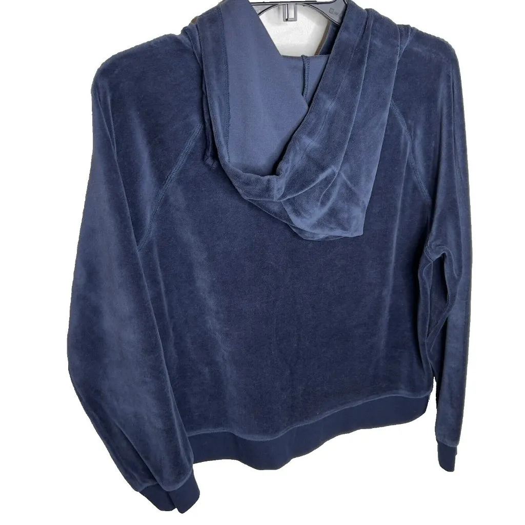 J.Crew Womens Relaxed Velour Hoodie Blue Size M BA367 - Image 5