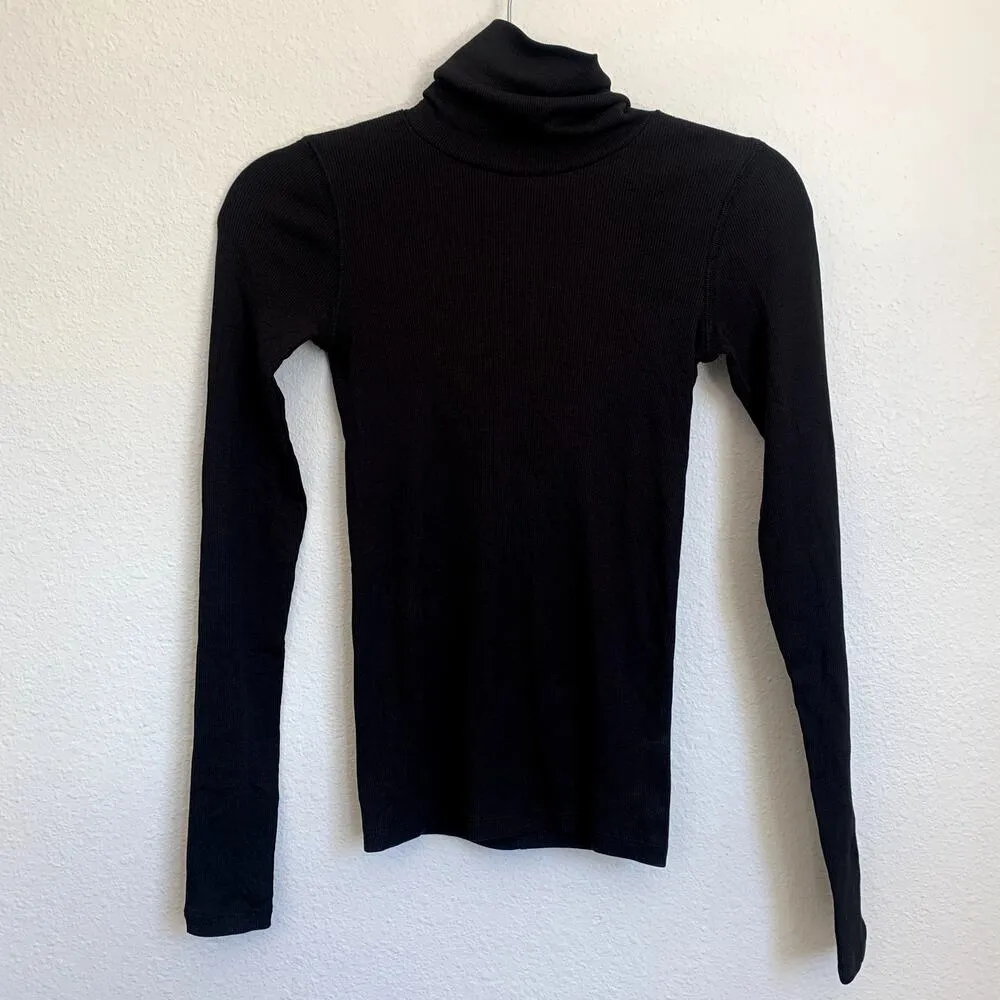 NWT Everlane The Pima Micro-Rib Turtleneck in Black - Image 3