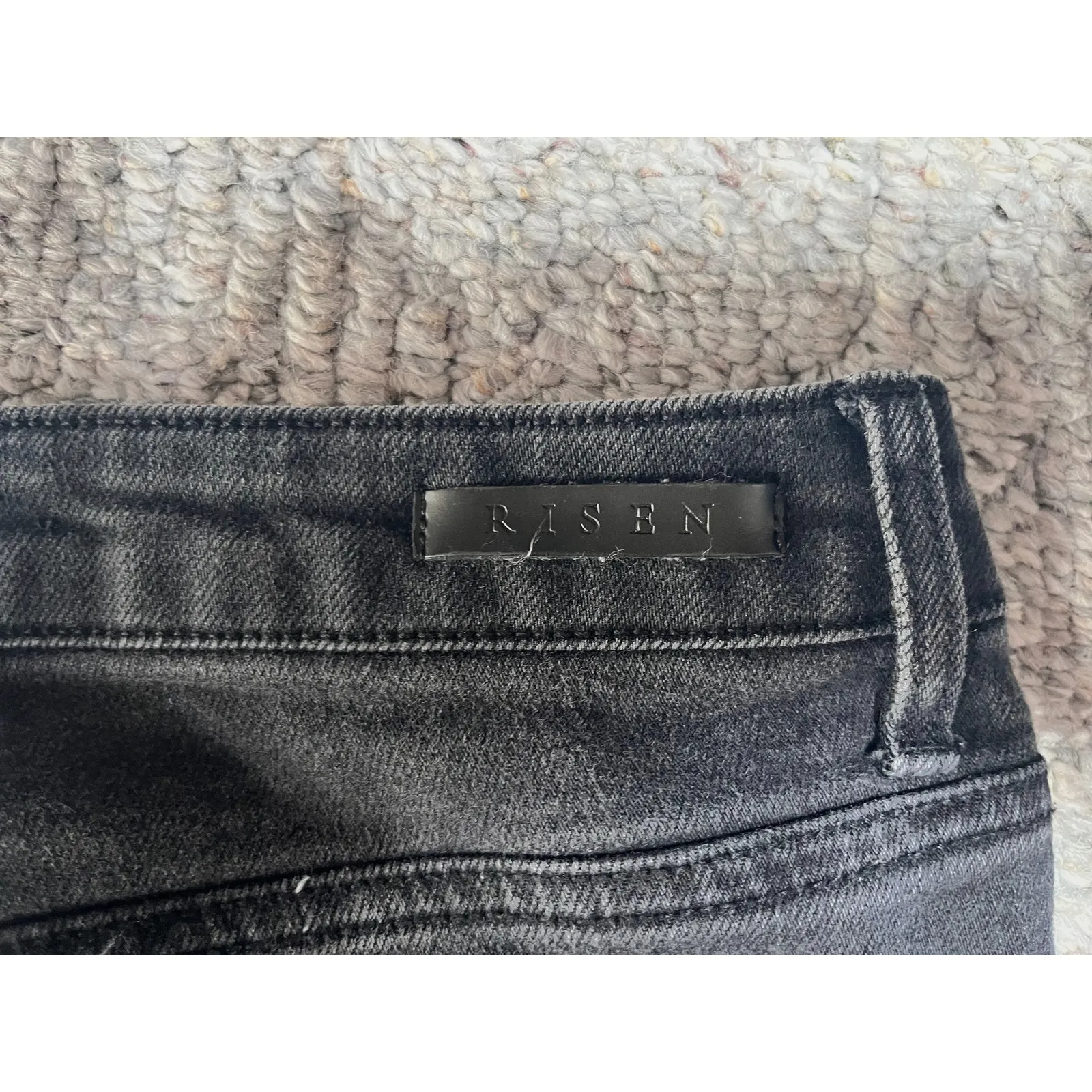 Risen Jeans Women's Size 30/11‎ lt black Slim Kick Boot Frayed distressed - Image 4