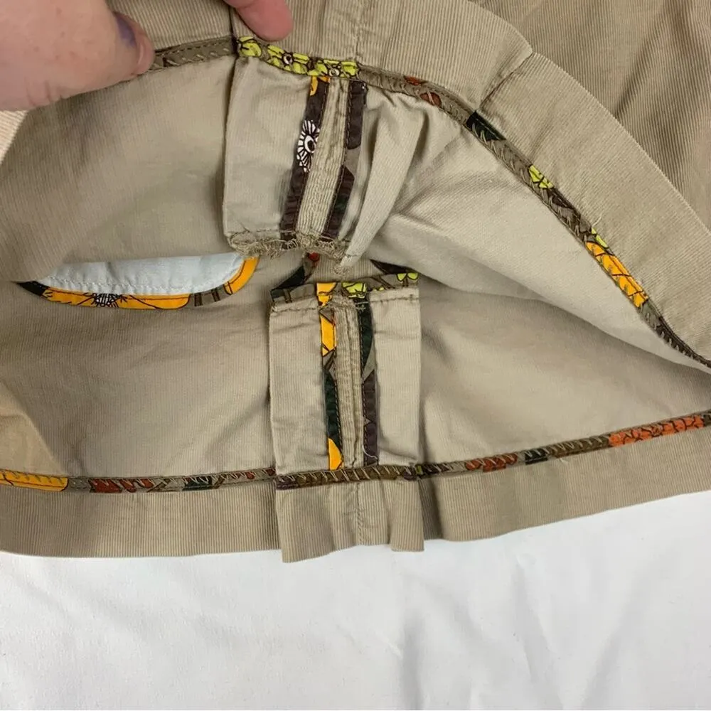 Abercrombie & Fitch y2k women's size 2 xs Tan Cargo Skirt mini Fit corduroy - Image 6