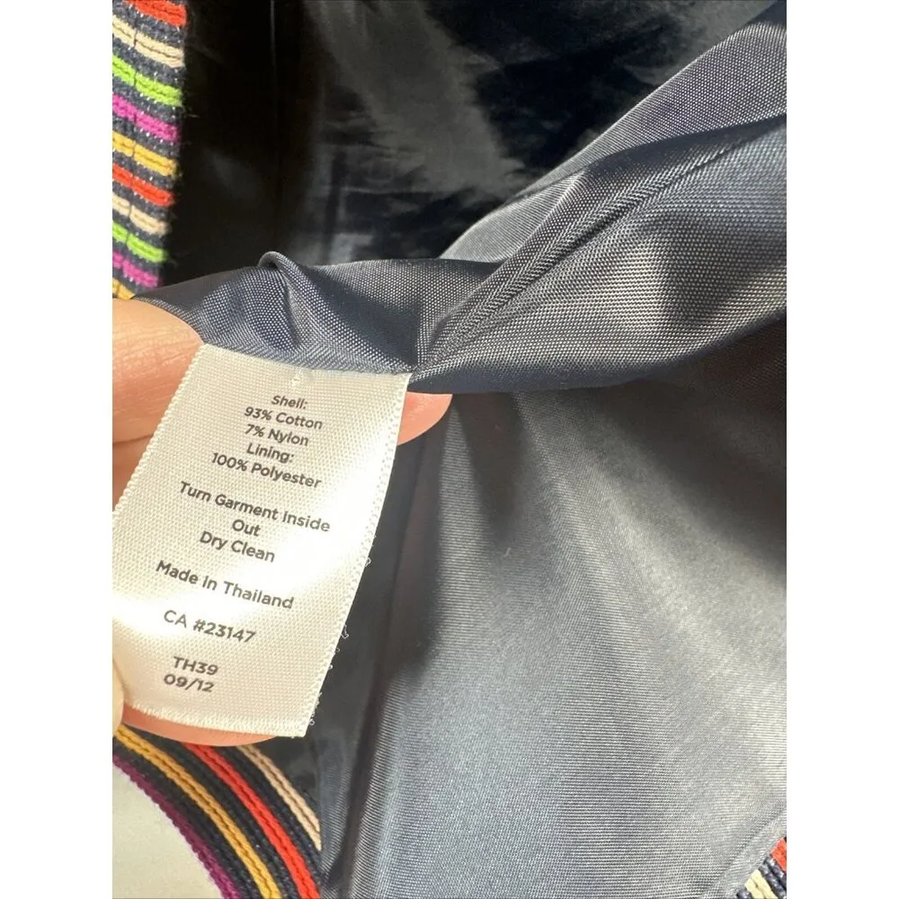 Talbots Blazer Womens 6P Rainbow Striped Button Jacket Long Sleeve Work Casual - Image 6