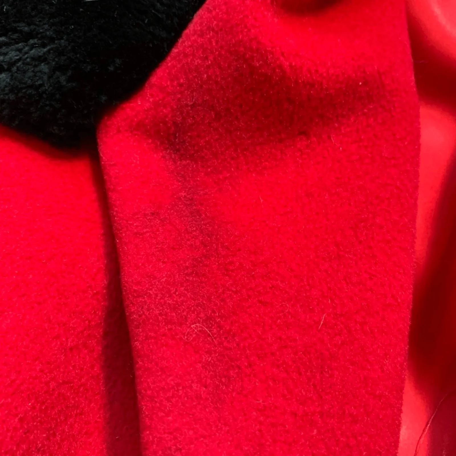 Vintage 50s Red Coat Black Faux Fur Collar Bains Las Vegas Medium Holiday Glam - Image 13